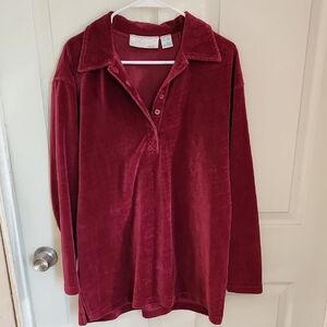 Vintage Women’s Velvet Polo Top